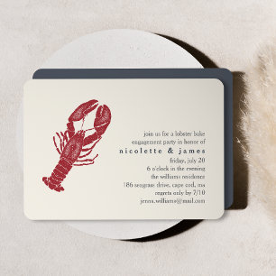 Inbjudan till Förlovningsfest för vintage Lobster