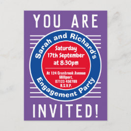 Inbjudan till förlovningsfest vykort