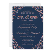 Inbjudan till Förlovningsfesten Blue Ro Guld