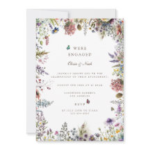 Inbjudan till Förlovningsfesten Boho Wildblomstert