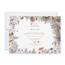 Inbjudan till Förlovningsfesten Boho Wildblomstert