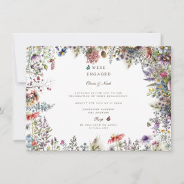 Inbjudan till Förlovningsfesten Boho Wildblomstert