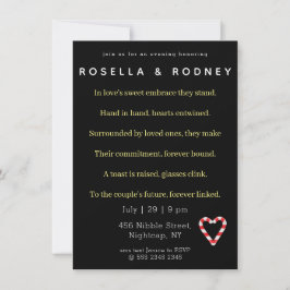 Inbjudan till Förlovningsfesten Candy cane Valenti