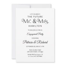 Inbjudan till Förlovningsfesten chic Typografi