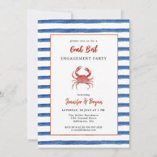 Inbjudan till förlovningsfesten Crab Boil