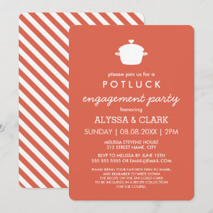 Inbjudan till Förlovningsfesten Cute Potluck