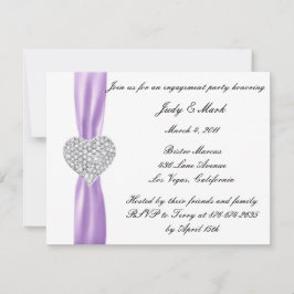 Inbjudan till Förlovningsfesten Diamond Heart Lila