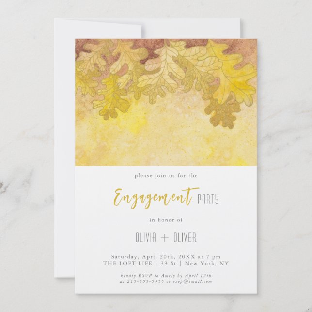 Inbjudan till Förlovningsfesten för hösteknos Löv (Framsida)