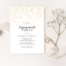 Inbjudan till Förlovningsfesten Guld Confetti
