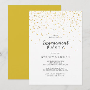 Inbjudan till Förlovningsfesten Guld Confetti
