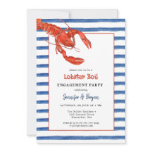 Inbjudan till förlovningsfesten Lobster Boil par