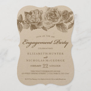 Inbjudan till Förlovningsfesten Ro Sketch i Sepia