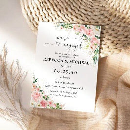 Inbjudan till Förlovningsfesten  Rosa ros