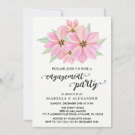Inbjudan till Förlovningsfesten rosa Watercolor Tu