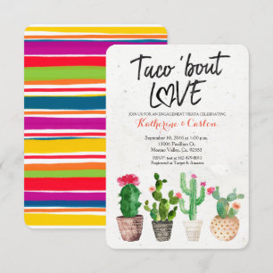 Inbjudan till förlovningsfesten Taco Bout Kärlek C