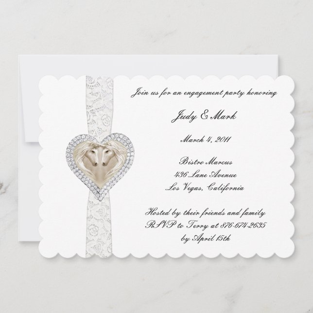 Inbjudan till Förlovningsfesten Unicorn och Snöre (Framsida)