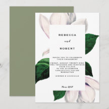 Inbjudan till förlovningsfesten vintage magnolia
