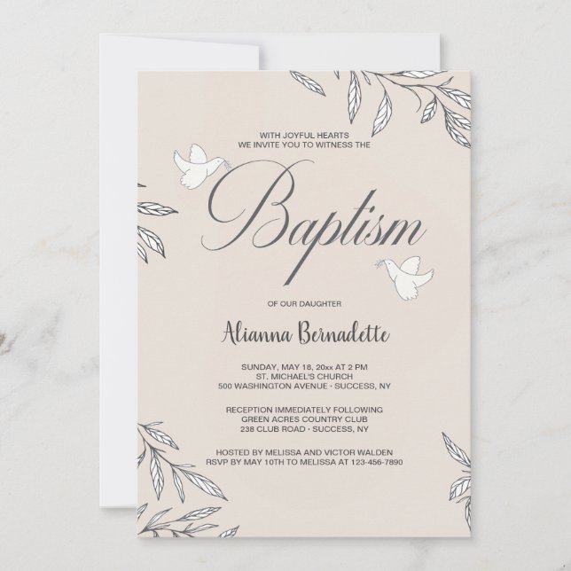 Inbjudan till förmånlig botanisk Religiösa (Framsida)