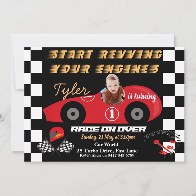 Inbjudan till första födelsedag (Framsida)