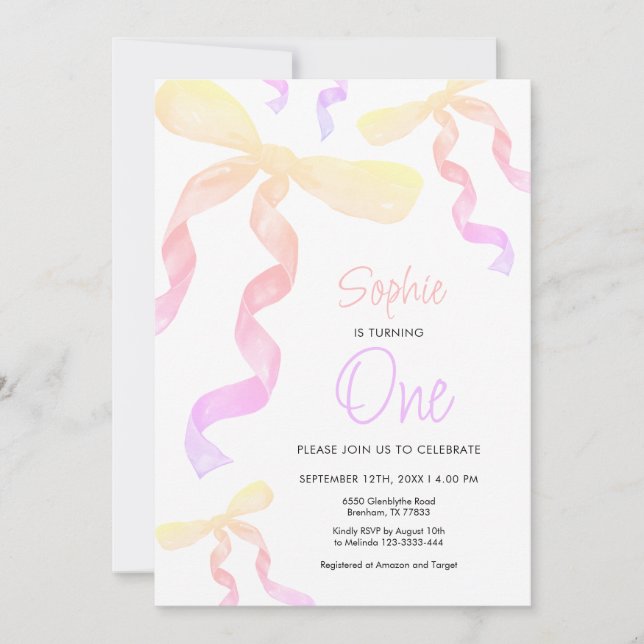 Inbjudan till första födelsedag (Framsida)