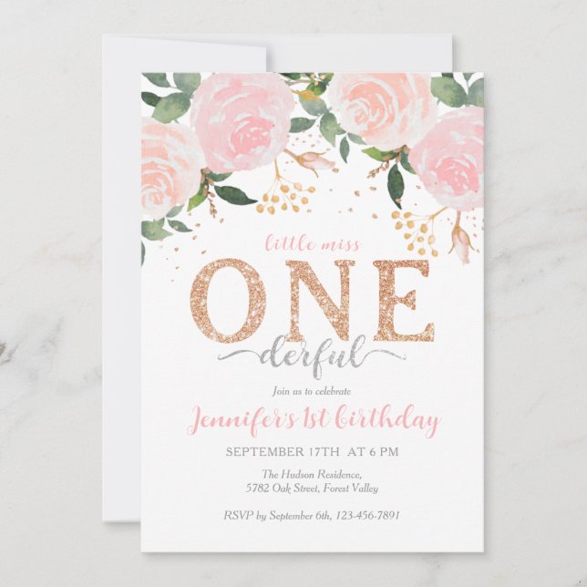 Inbjudan till första födelsedag (Framsida)