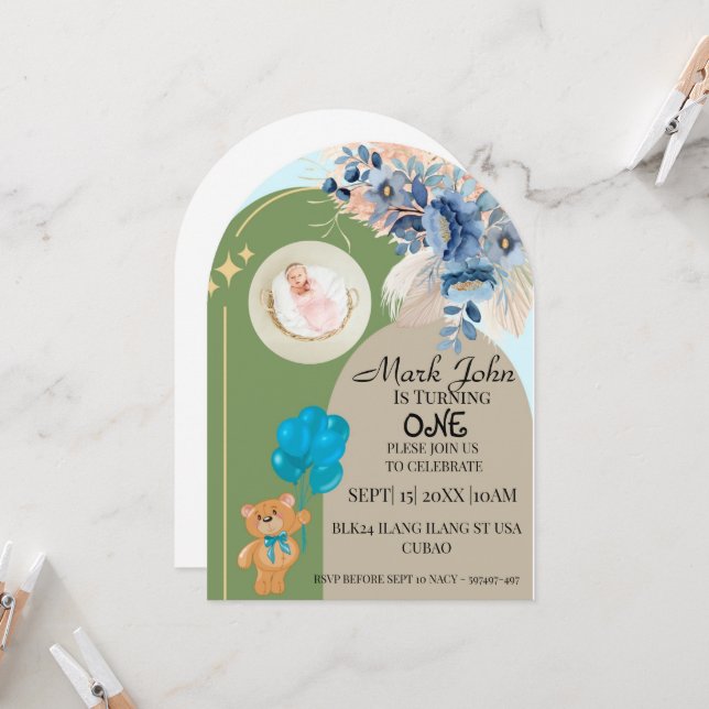 Inbjudan till första födelsedag (Fram/Back In Situ)