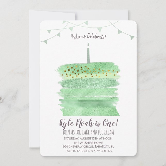 Inbjudan till första födelsedag efter kummel (Framsida)