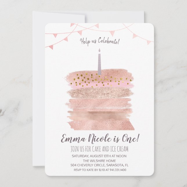 Inbjudan till första födelsedag efter kummel (Framsida)