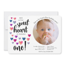 Inbjudan till första födelsedag för spädbarn