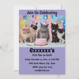 Inbjudan till första födelsedag i baby