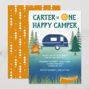 Inbjudan till första födelsedag i lycklig Camper B