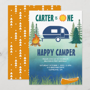 Inbjudan till första födelsedag i lycklig Camper B