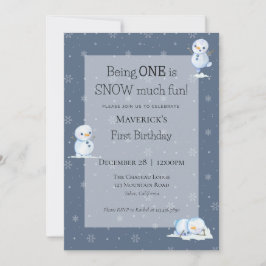 Inbjudan till första födelsedag i snögubbe