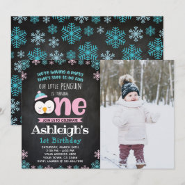 Inbjudan till första födelsedag med foto från Peng