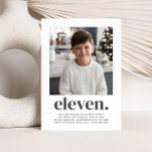 Inbjudan till första födelsedag på elva kvadratfot<br><div class="desc">En modern 11:e födelsedag med ditt eget foto och ord "elva." under. Du kan också redigera hela texten färg och stilar - klicka bara på knappen "Anpassa" -> "Redigera med design verktyg".</div>
