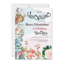 Inbjudan till första födelsedag | Tea Party