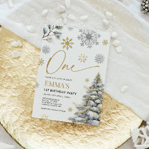 Inbjudan till första födelsedag, vinter en födelse