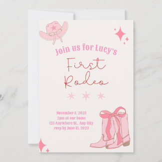 Inbjudan till första rodeo-födelsedag