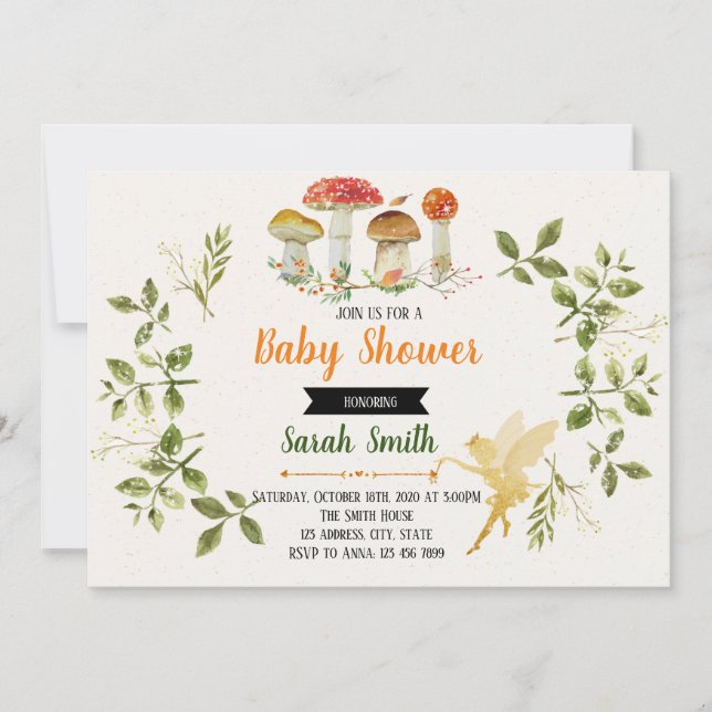 Inbjudan till förtrollad babyfest (Framsida)