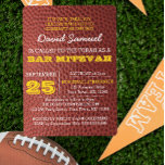 Inbjudan till fotboll Guld Pub Mitzvah<br><div class="desc">Dessa inbjudningar till chicen av avslappnader är perfekt för vilken sportig Pub Mitzvah-firande som helst. Varje textrad är fullt anpassade att säga precis vad ni vill!</div>