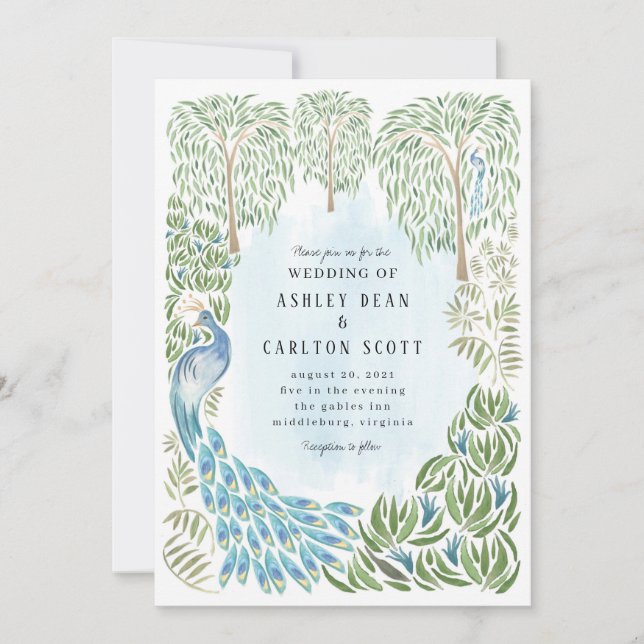 Inbjudan till fotbolls- och Weeping Willow Wedding (Framsida)