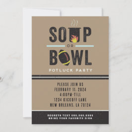 Inbjudan till fotbollspartiet soppa eller Bowl