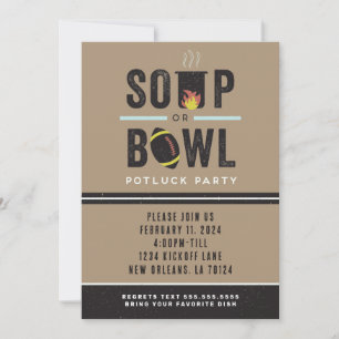 Inbjudan till fotbollspartiet soppa eller Bowl