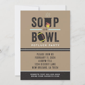 Inbjudan till fotbollspartiet soppa eller Bowl