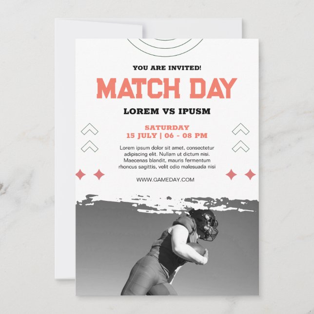 Inbjudan till fotbollstittarparty Fotbollsmatch  (Framsida)