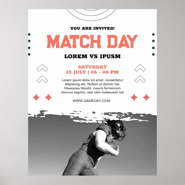 Inbjudan till fotbollstittarparty Fotbollsmatch  Poster (Framsidan)