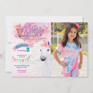 Inbjudan till foto Cowgirl Birthday Birthday Horse