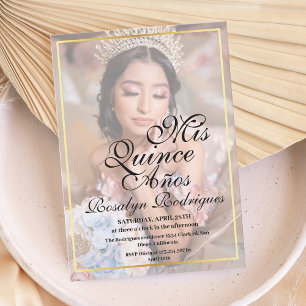 Inbjudan till foto Quinceanera Guld med minimal El