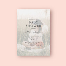 Inbjudan till foto till babybabyn för enkel Elegan