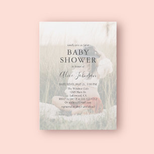 Inbjudan till foto till babybabyn för enkel Elegan